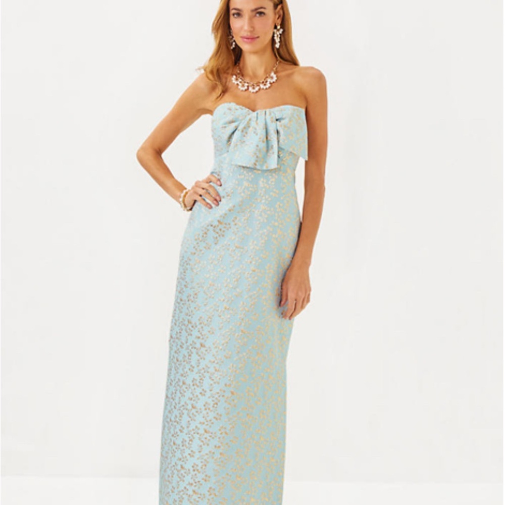 Lilly Pulitzer Gold and Cream Floral Dress